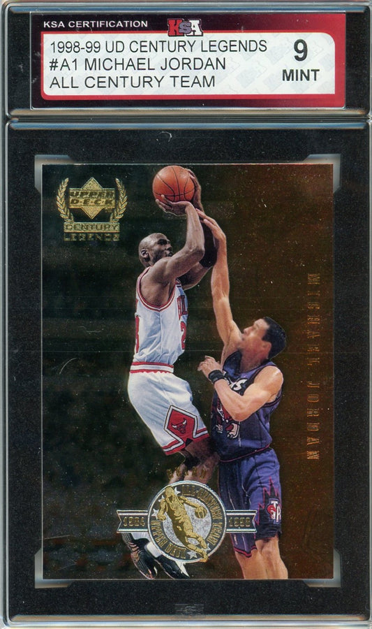 1998/99 UD Century Legends Michael Jordan All Century Team #A1 Graded Card KSA 9