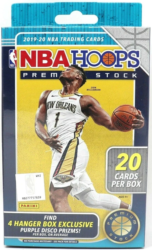 2019/20 Panini NBA Hoops Premium Stock Basketball Hanger Box (20 Cards) Zion,Ja Morant Rookie Year