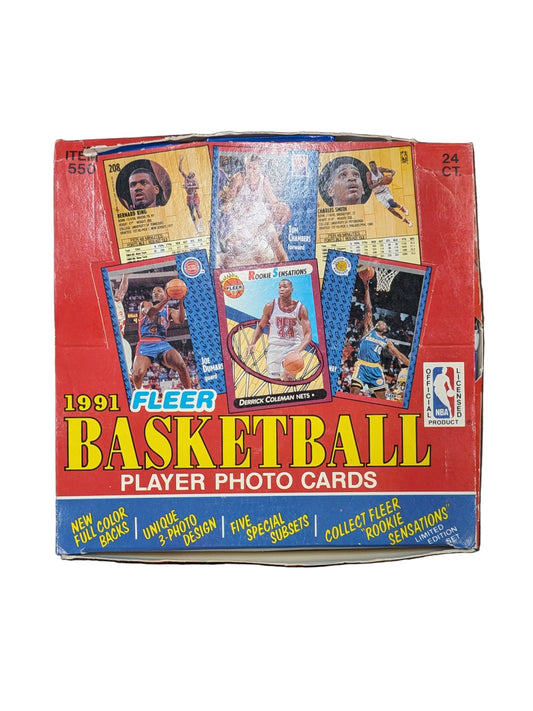 1991/92 Fleer Basketball Cards Cello Fat Pack Box (24 Packs) Michael Jordan