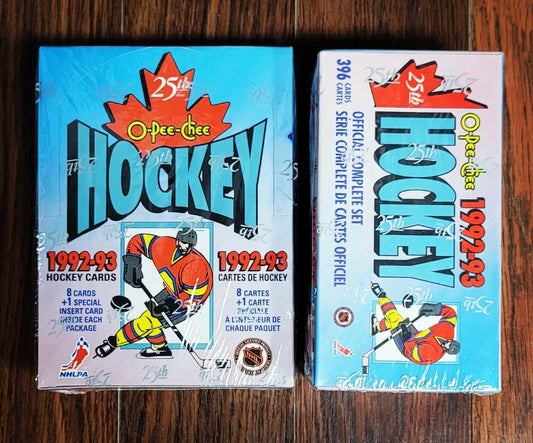 1992/93 O-Pee-Chee Hockey Cards Wax Box & Factory Set Combo