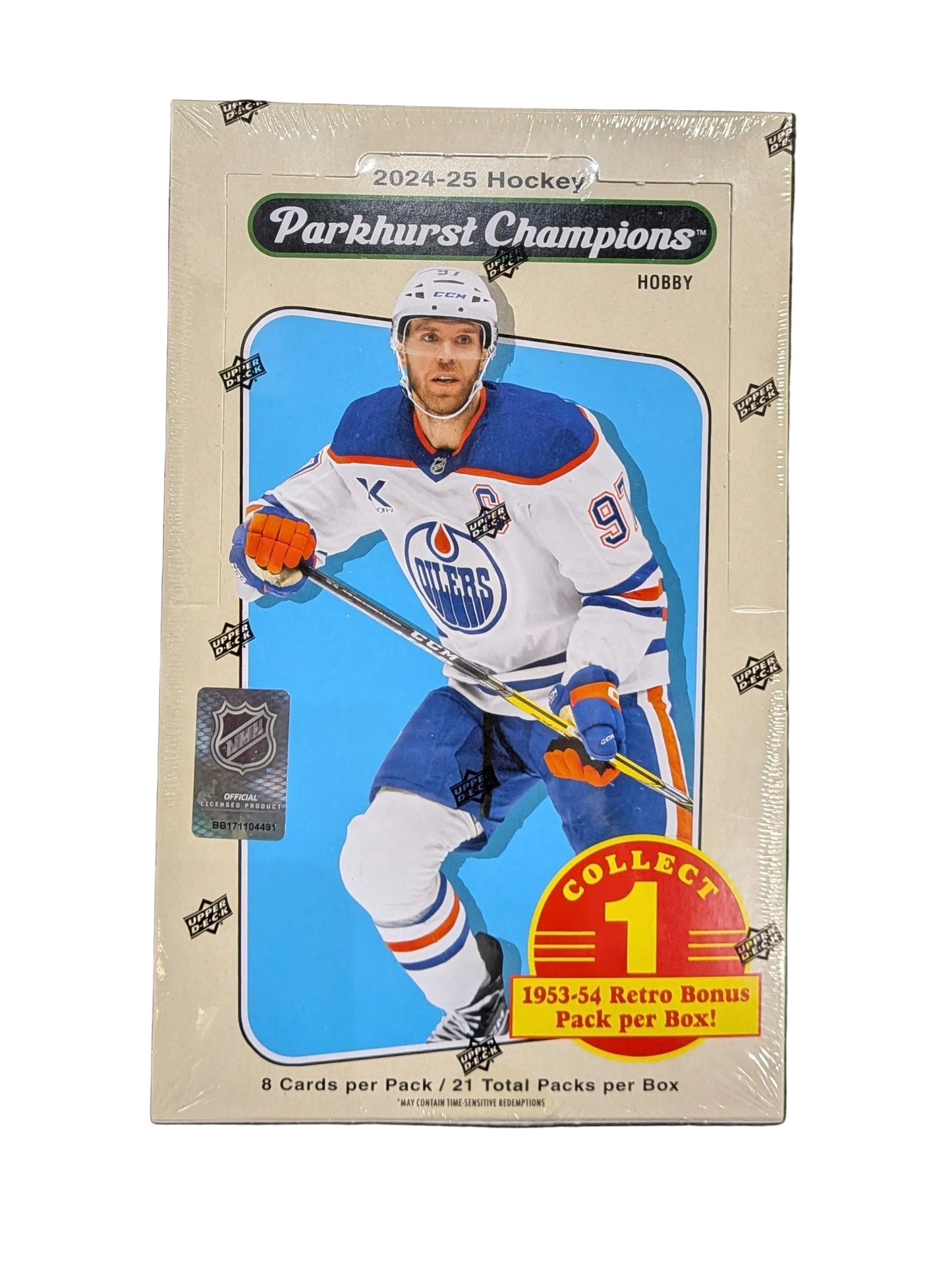 2024/25 Parkhurst Champions Hockey Cards Hobby Box (21 Packs) Macklin Celebrini Rookie