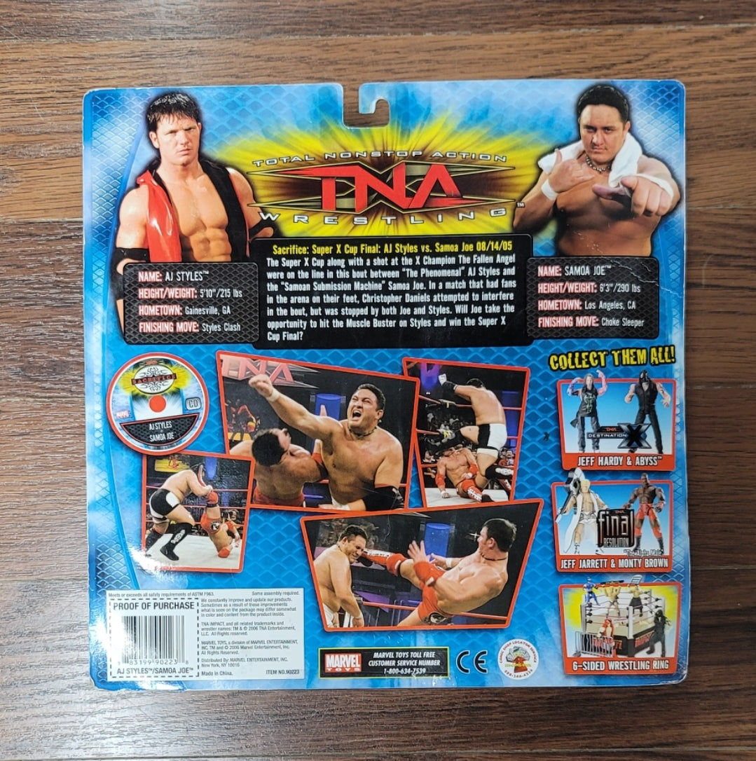 2006 Toy Biz TNA Non Stop Wrestling Action Figures AJ Styles, Samoa Joe