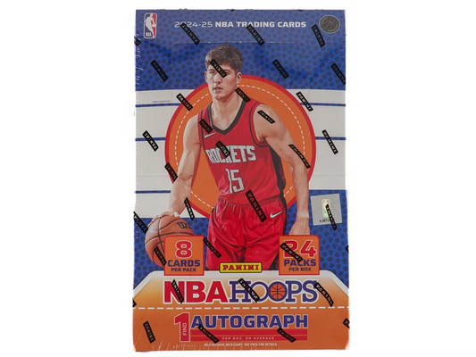 2024/25 Panini NBA Hoops Basketball Factory Sealed Hobby Box (24 Packs) 1 Autograph