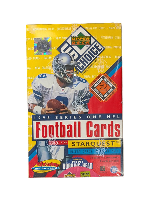 1998 Upper Deck UD Choice Series 1 Football Retail Box - Factory Sealed (22 Packs)