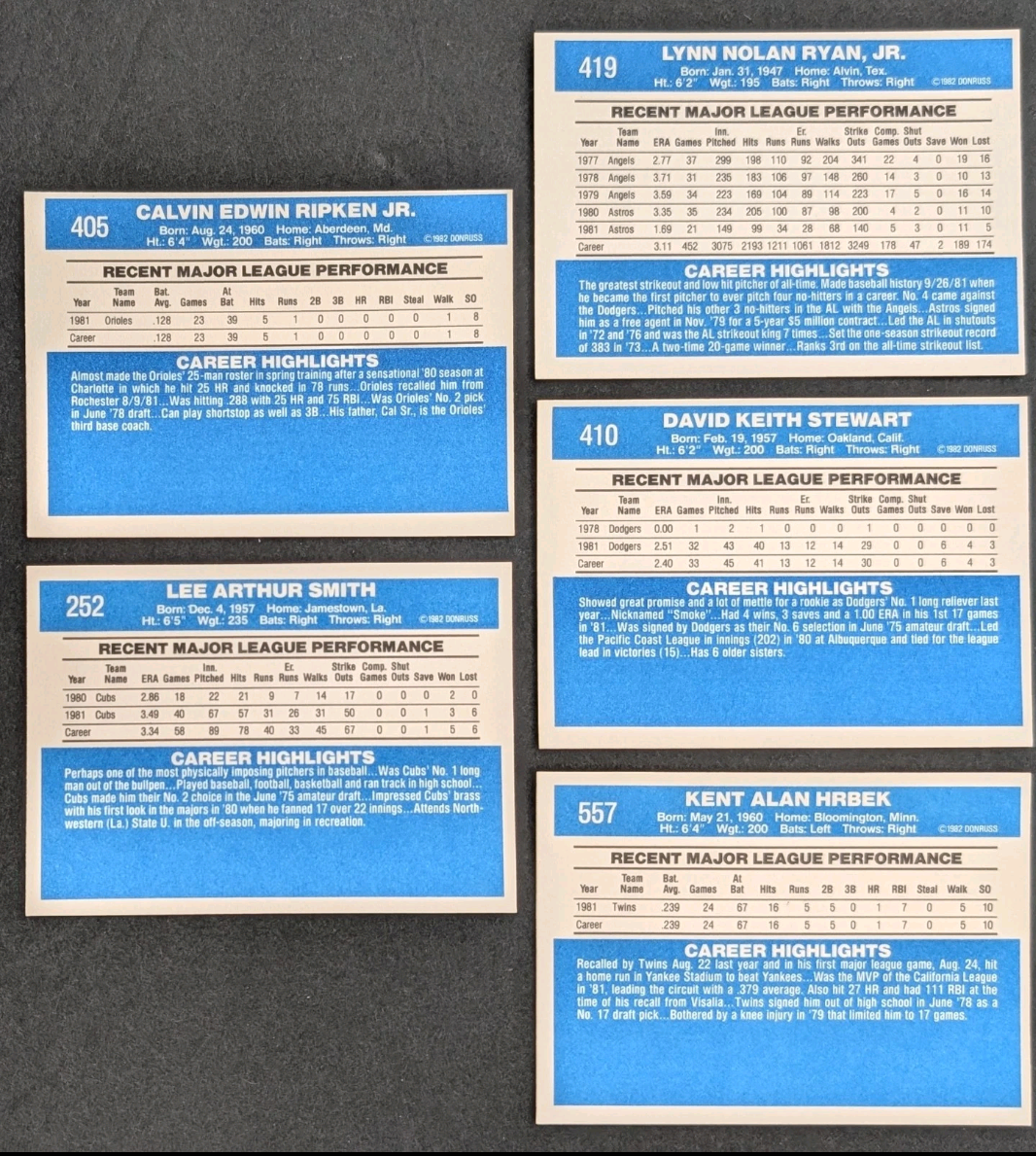 1982 Donruss Baseball Complete Set (660 Cards) Cal Ripken Jr Rookie