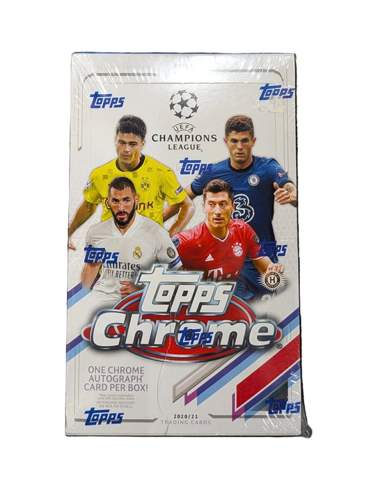 2020/21 Topps Chrome UEFA Champions League Soccer Hobby Box - Factory Sealed (18 Packs)