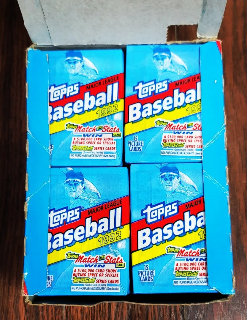 1992 Topps Baseball Cards Wax Box (36 Packs) Gold Card In Every Pack