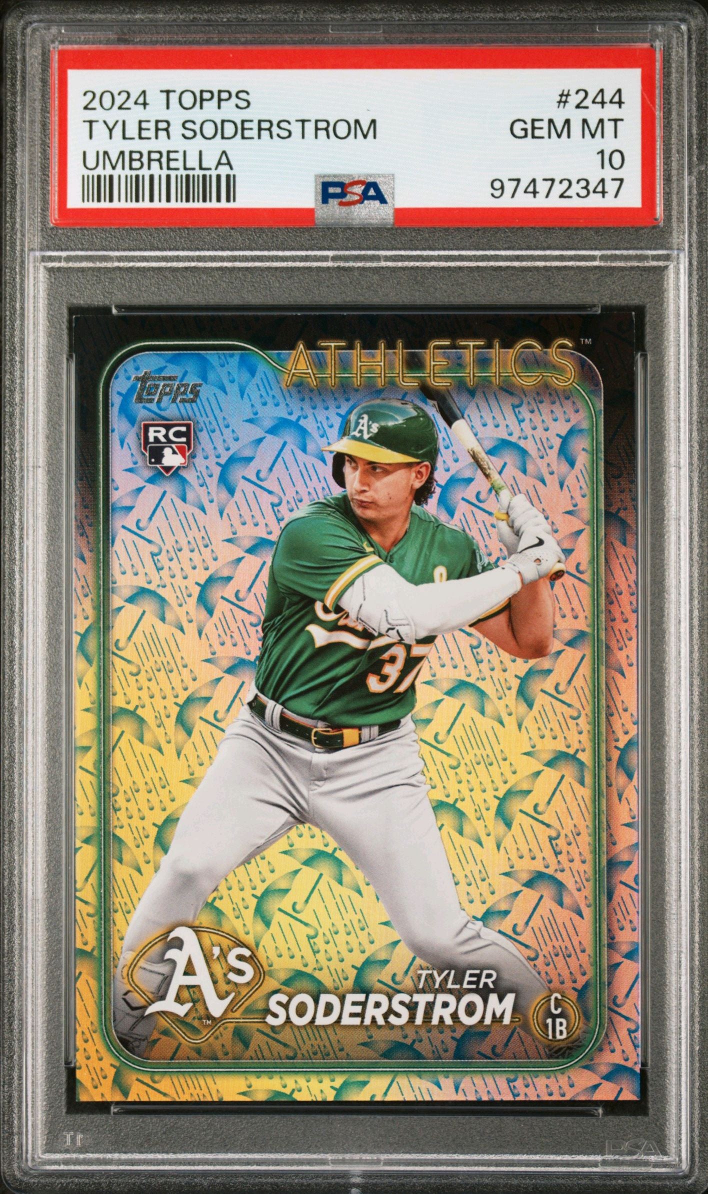 2024 Topps Tyler Soderstrom Umbrella RC Rookie Card #244 /10 PSA 10 POP 1