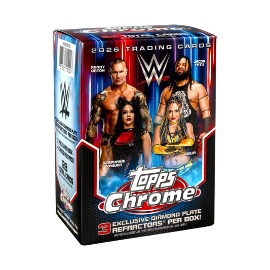 2026 Topps WWE Wrestling Chrome Trading Cards Blaster Value Box (7 Packs)