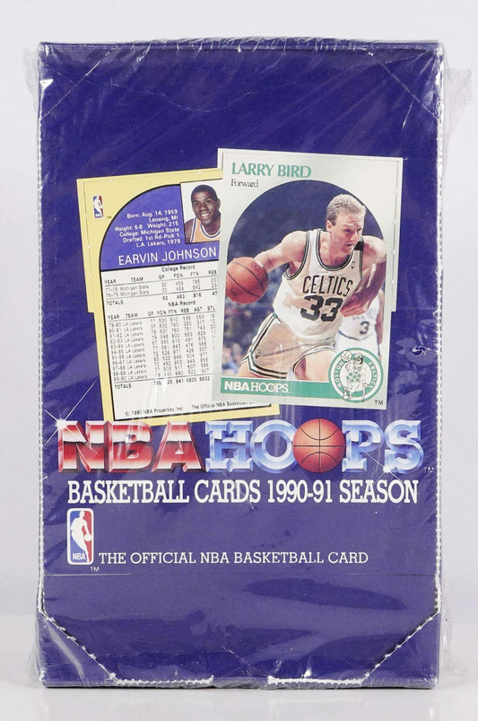 1990/91 NBA Hoops Basketball Cards Series 1 Wax Box (36 Packs) – Factory Sealed (Partial Tear In On Seal)