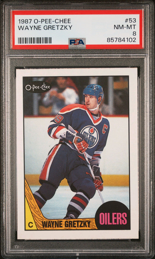 1987/88 OPC O-Pee-Chee Wayne Gretzky Edmonton Oilers Card #53 PSA 8 HOF