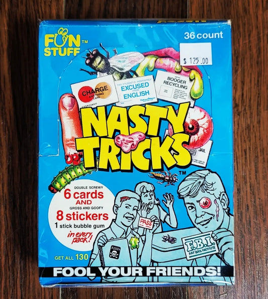 1990 Confex Nasty Tricks Vintage Trading Cards Wax Box (36 Packs)