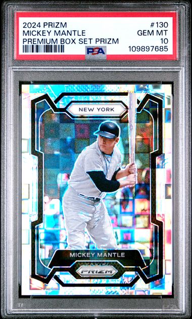 2024 Panini Prizm Mickey Mantle Premium Box Set Card #130 /199 PSA 10