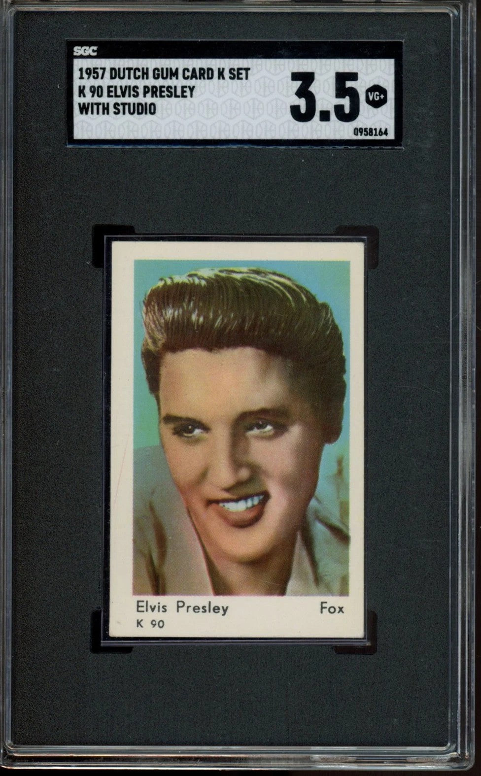 1957 Dutch Gum Card K Set Elvis Presley With Studio Rookie Card #K90 SGC 3.5