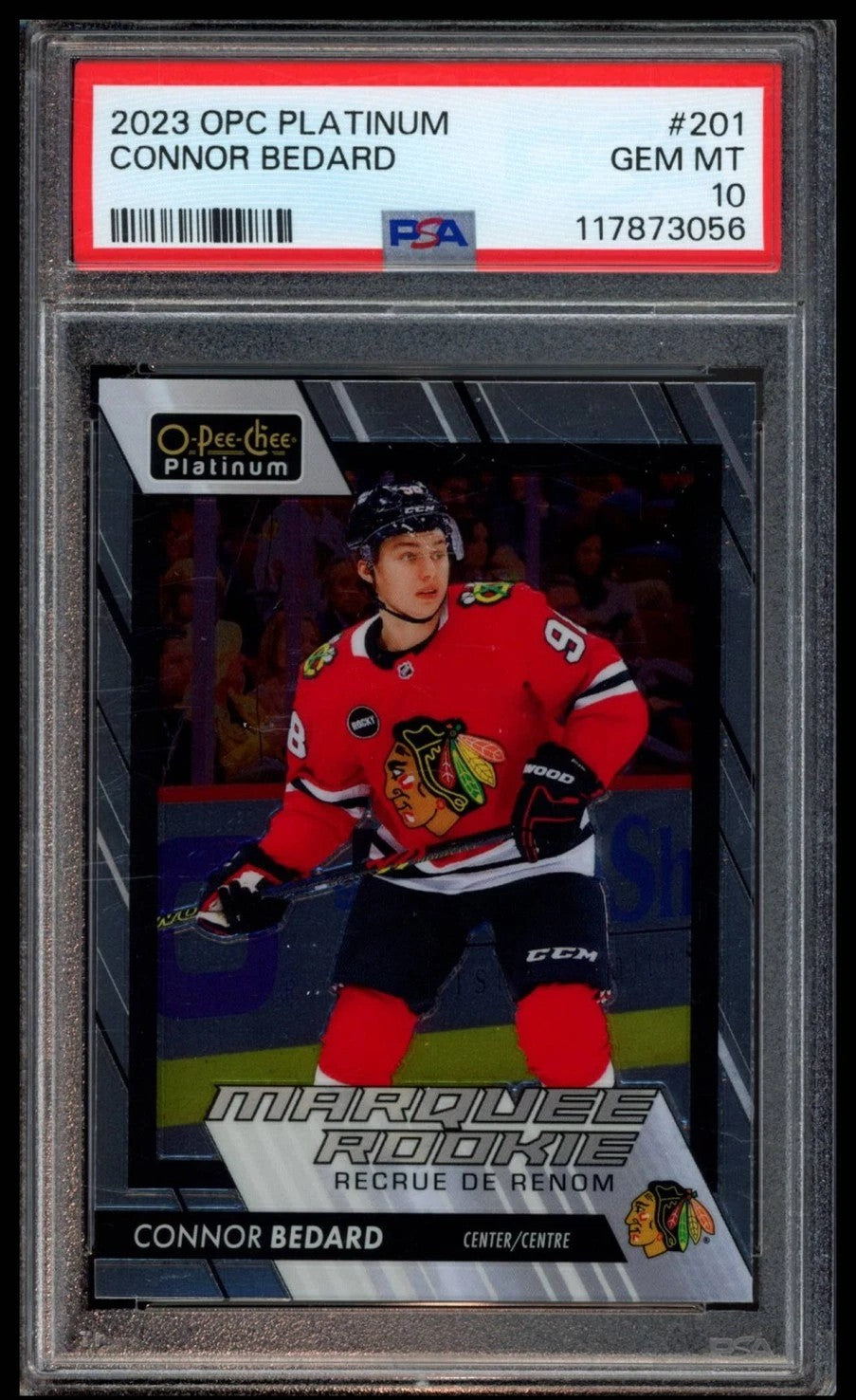 2023 OPC O-Pee-Chee Platinum #201 Connor Bedard Graded Rookie Card PSA 10
