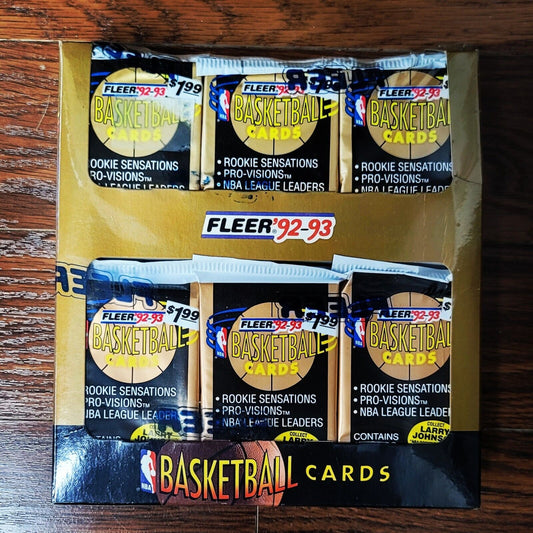 1992/93 Fleer Basketball Series One Jumbo Pack Hobby Box (24 Packs)