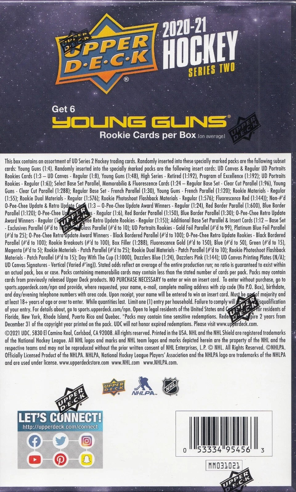 2020/21 Upper Deck NHL Hockey Series Two Hobby Box (24 Packs) Sealed
