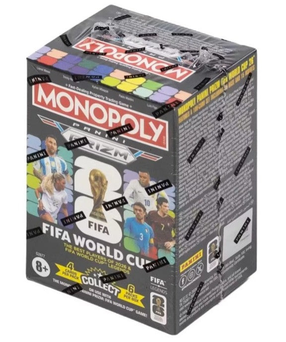2026 Panini Prizm Monopoly FIFA World Cup Soccer Card Blaster Box (6 Packs) Sealed
