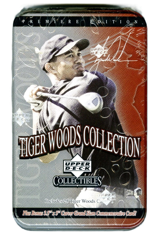 2001 Upper Deck Collectibles Tiger Woods Collection Premiere Edition Golf Card Tin (25 Cards) Sealed