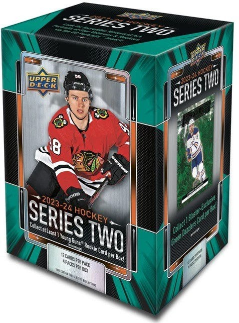 2023/24 Upper Deck NHL Hockey Series Two Blaster Box (4 Packs) Possible Bedard Young Guns