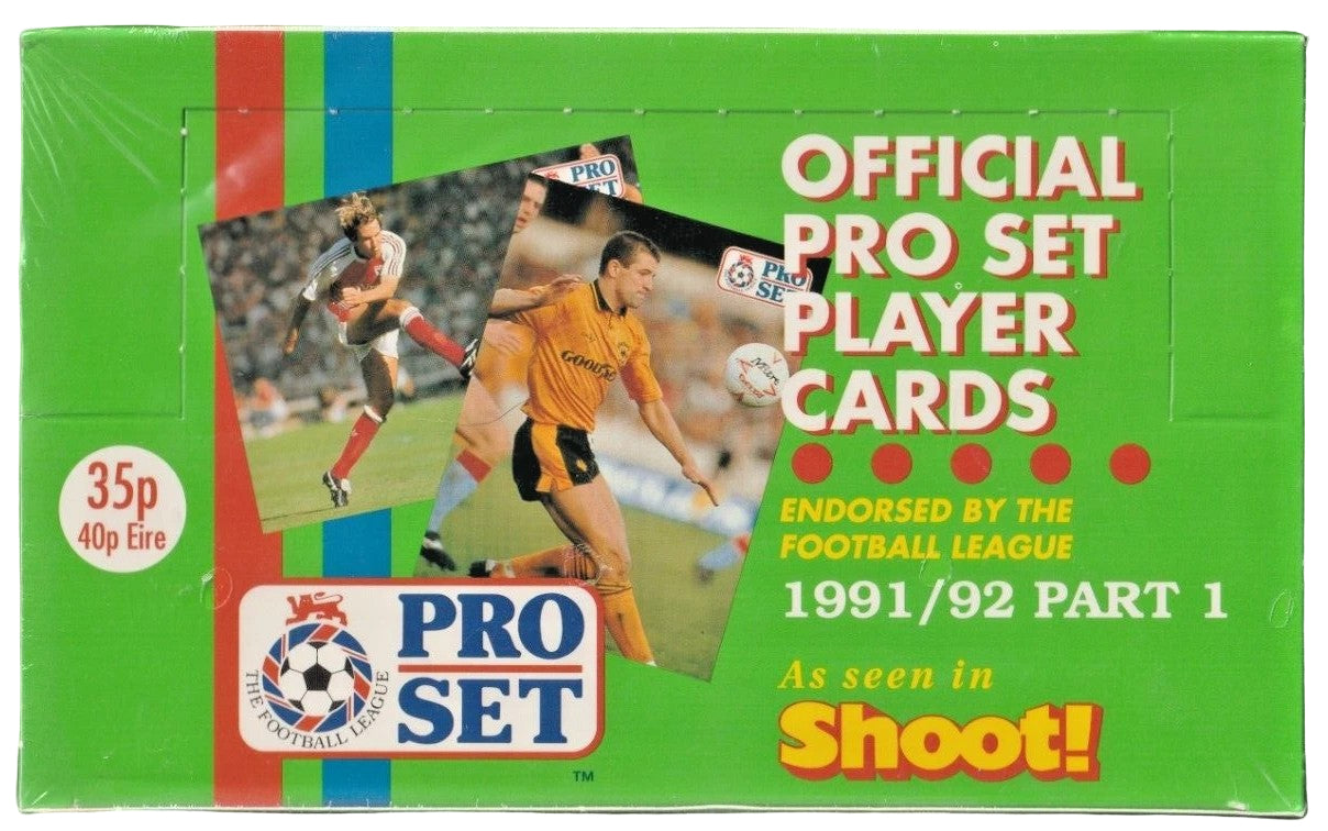 1991/92 Pro Set English Football League Soccer Card Wax Box (48 Packs)