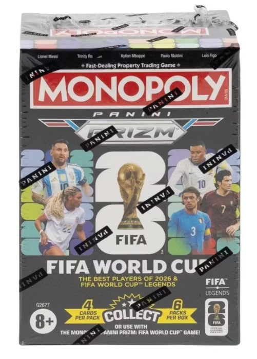 2026 Panini Prizm Monopoly FIFA World Cup Soccer Card Blaster Box (6 Packs) Sealed