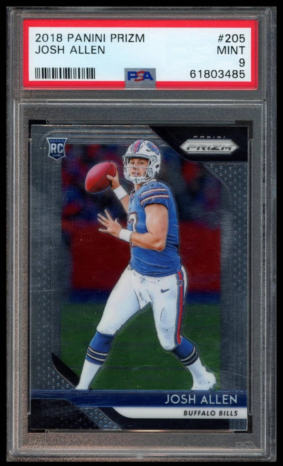 2018 Panini Prism Josh Allen Graded Rookie Card #205 PSA 9
