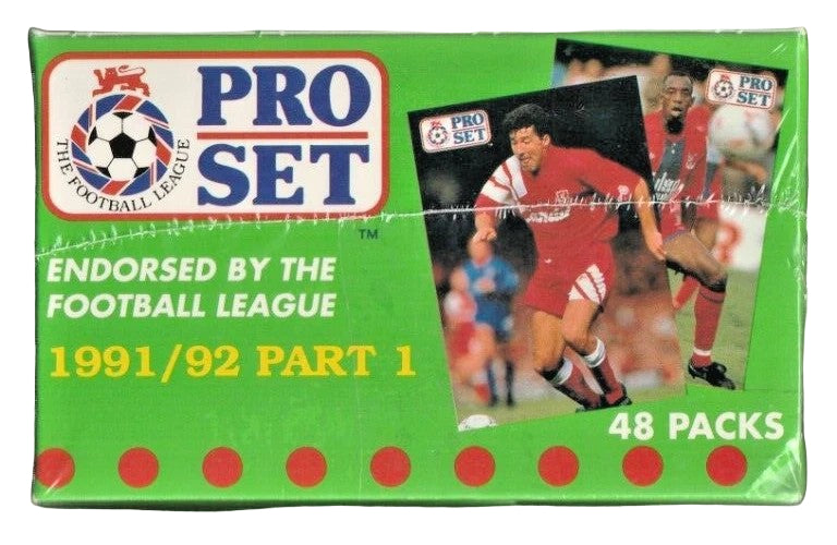 1991/92 Pro Set English Football League Soccer Card Wax Box (48 Packs)