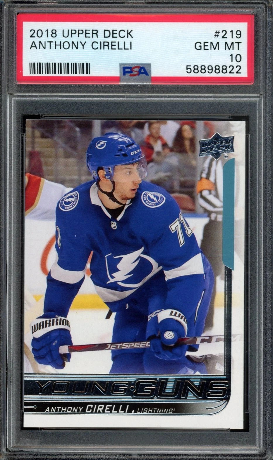 2018 Upper Deck Anthony Cirelli Young Guns Graded Rookie Card #219 PSA 10