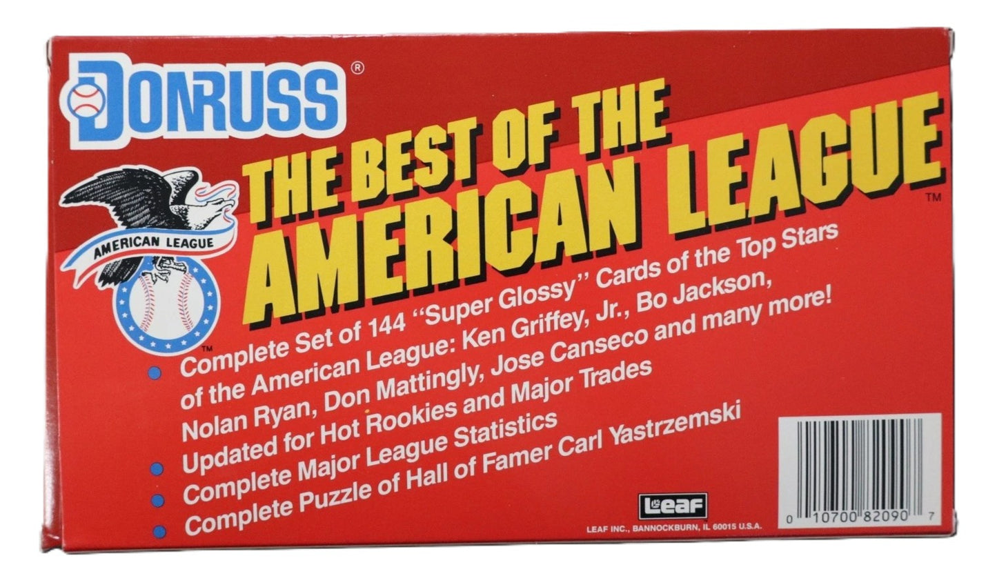 1990 Donruss Best of the American League MLB Baseball Card Complete Set (144 Cards) Sealed Ken Griffey Jr