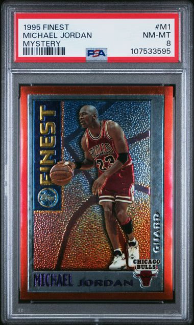 1995 Topps Finest Michael Jordan Mystery Graded Insert Card #M1 PSA 8