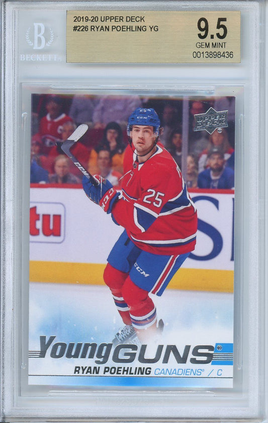 2019/20 Upper Deck #226 Ryan Poehling Young Guns Rookie BGS 9.5