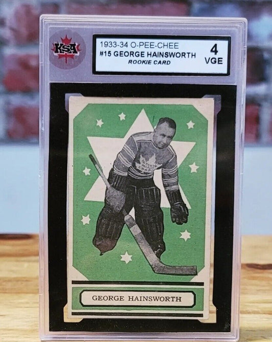 1933/34 O-Pee-Chee George Hainsworth RC Rookie Card Graded KSA 4 Looks Great!