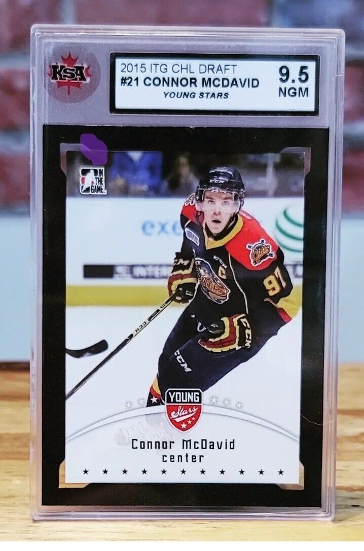 2015 ITG Connor McDavid Young Stars RC Rookie #21 Graded KSA 9.5 CHL Erie Otters