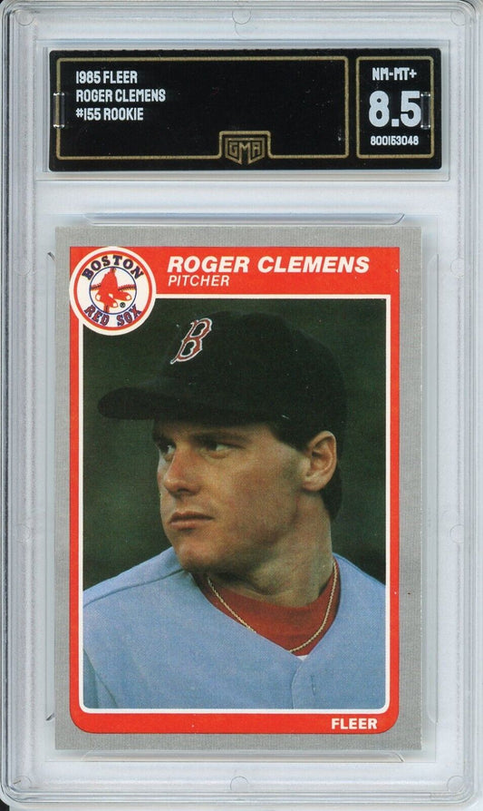 1985 Fleer Roger Clemens #155 Rookie Card GMA 8.5