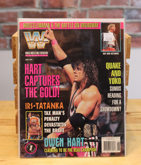 Original WWF WWE Vintage Wrestling Magazine Bret Hart (July 1994)