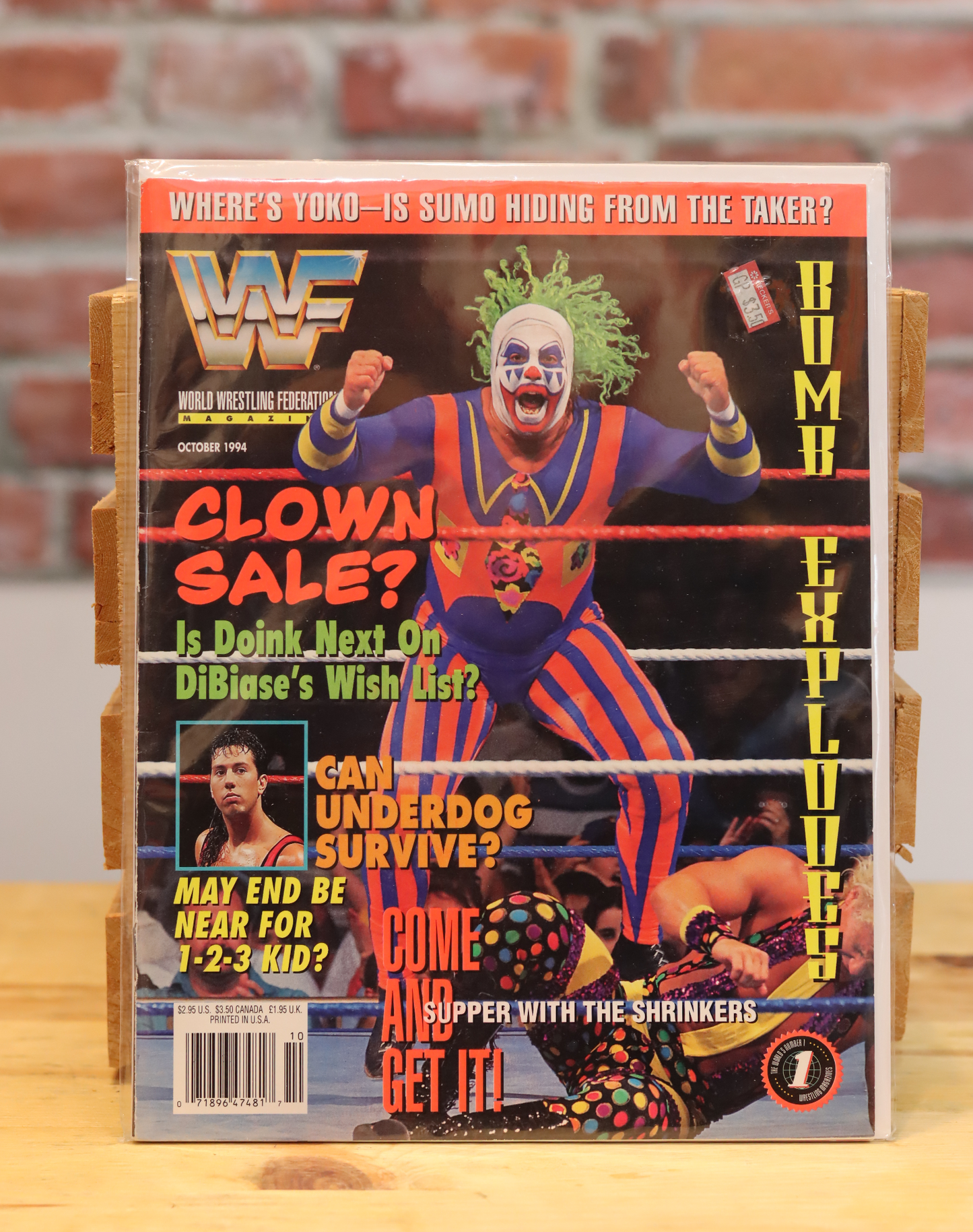 Original WWF WWE Vintage Wrestling Magazine Doink The Clown (October 1994)