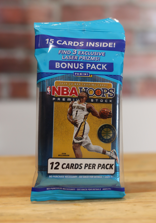 2019/20 Panini Hoops Premium Stock Basketball Card Cello Fat Pack (15 Cards)
