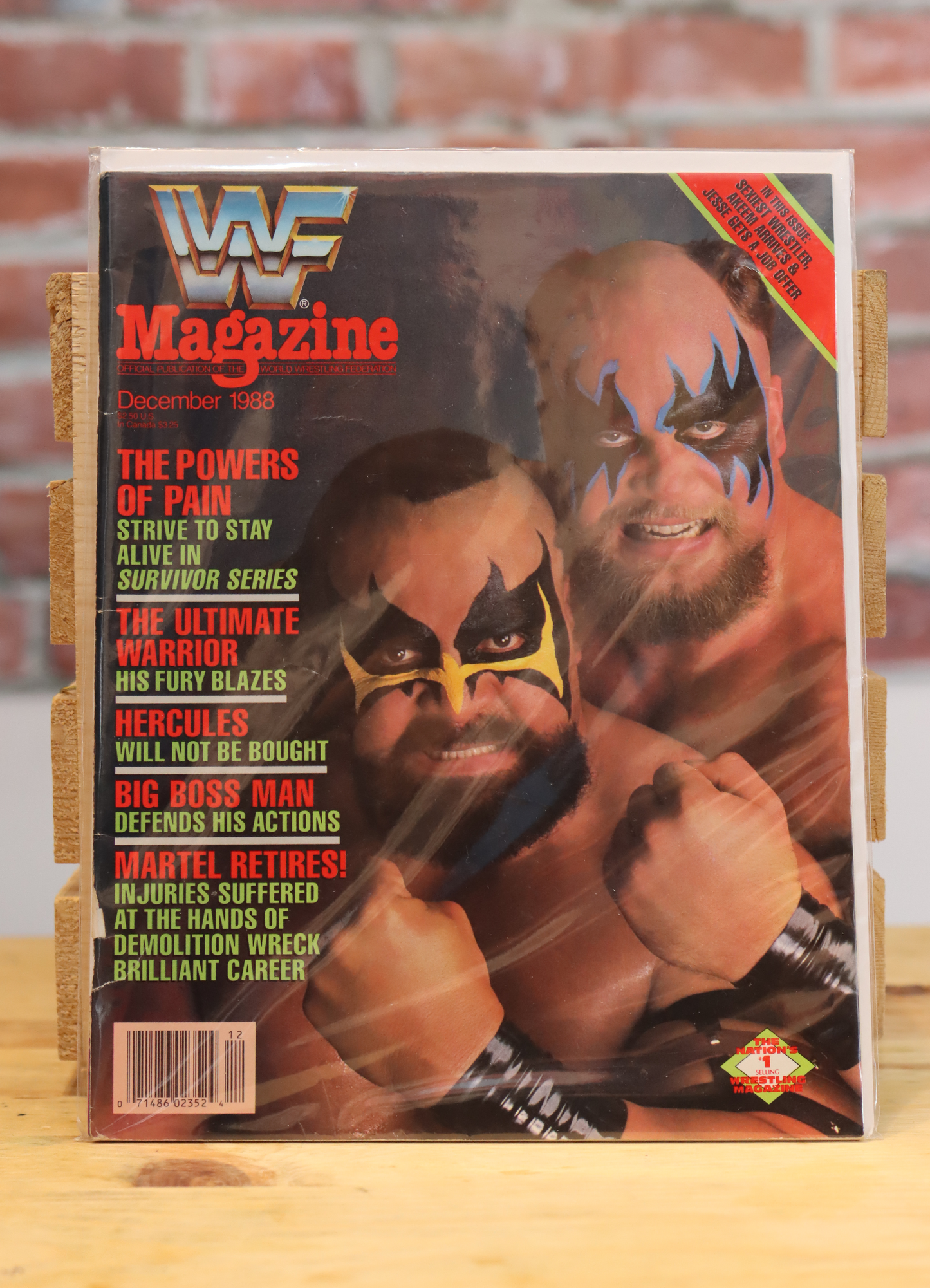 Original WWF WWE Vintage Wrestling Magazine Powers Of Pain (December 1988)