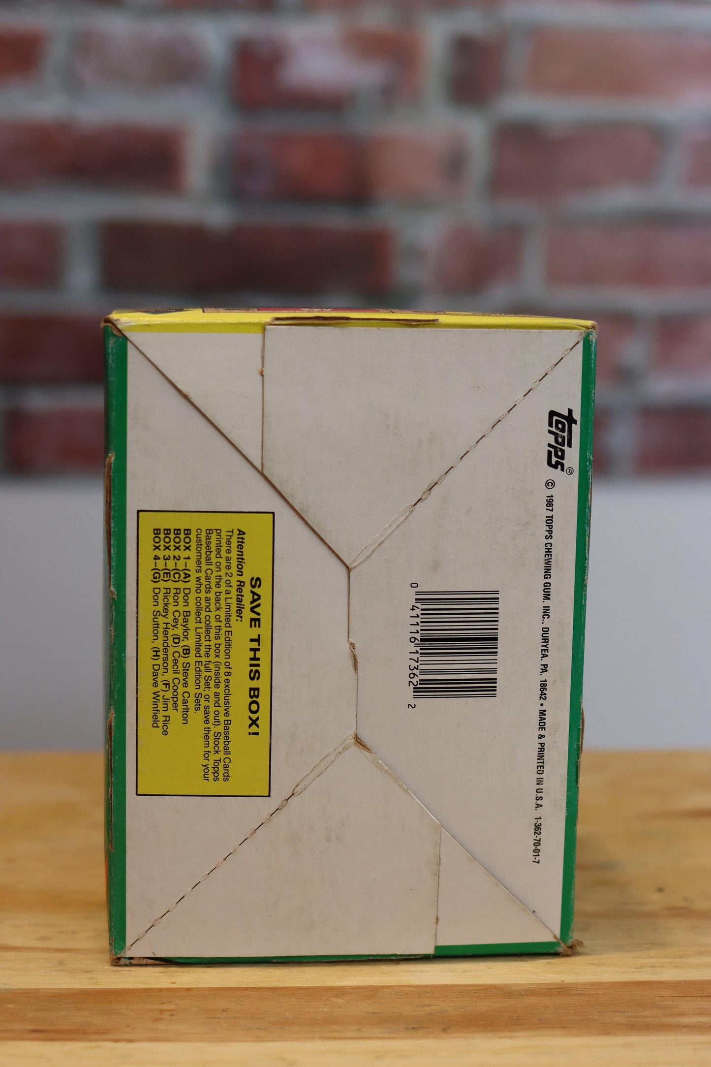 1987 Topps Baseball Card Wax Box (36 Packs) - FLIP Collectibles Shop