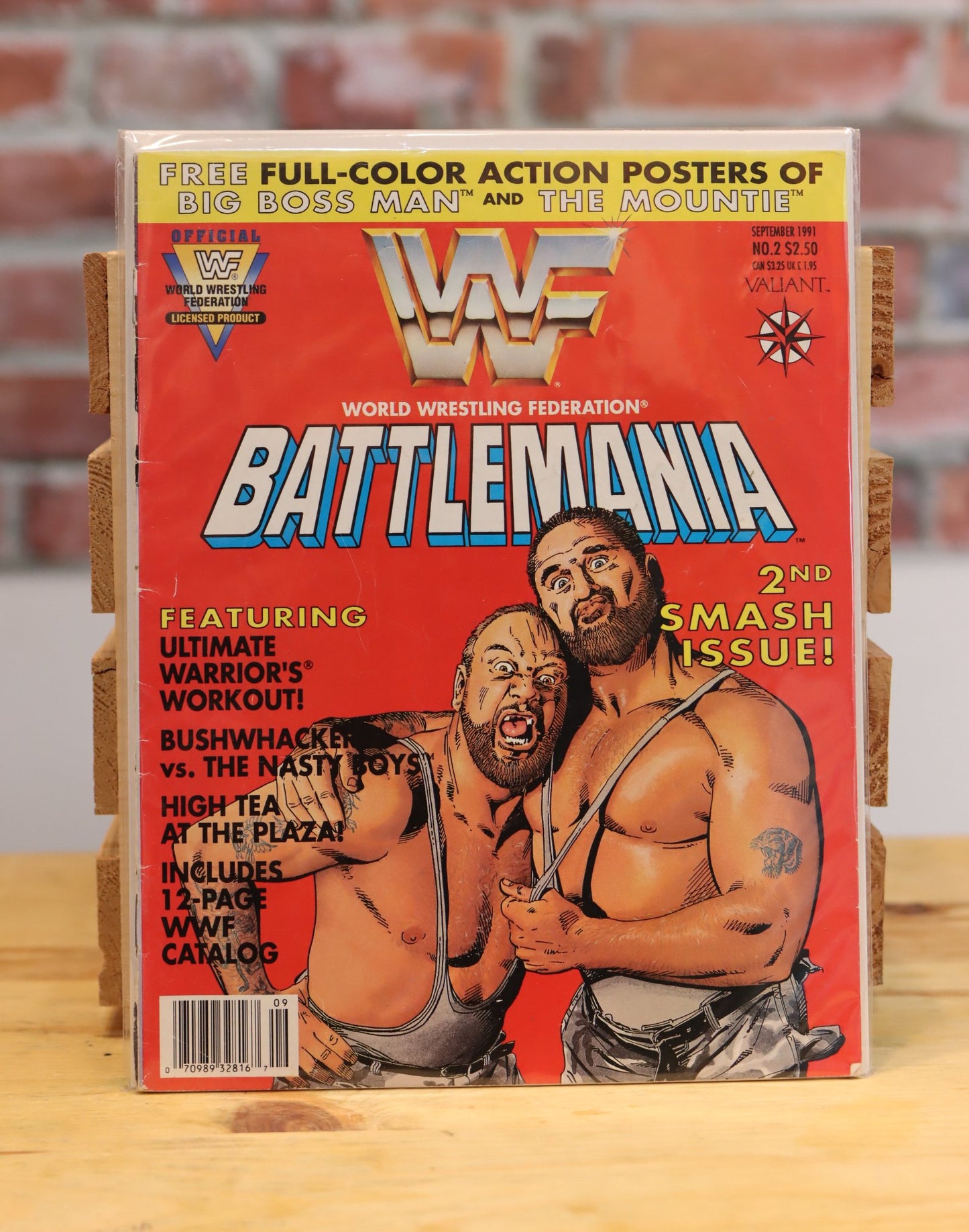 Original WWF WWE Battlemania Wrestling Magazine Issue #2 Bushwackers (September 1991)