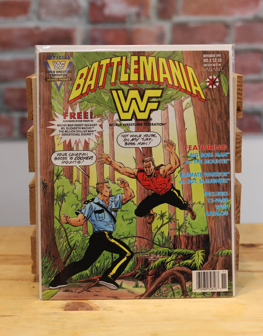 Original WWF WWE Battlemania Vintage Wrestling Magazine Issue #3 The Mountie/Big Boss Man (November 1991)