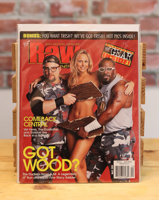 Original WWF WWE Raw Vintage Wrestling Magazine Dudley Boyz/Stacey Kiebler (April 2002)