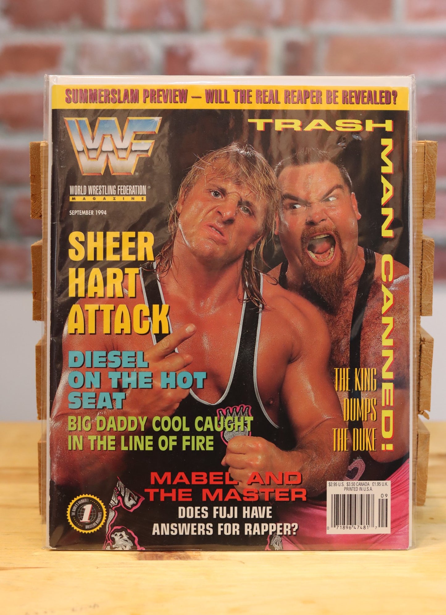 Original WWF WWE Vintage Wrestling Magazine Owen Hart/Jim The Anvil (September 1994)