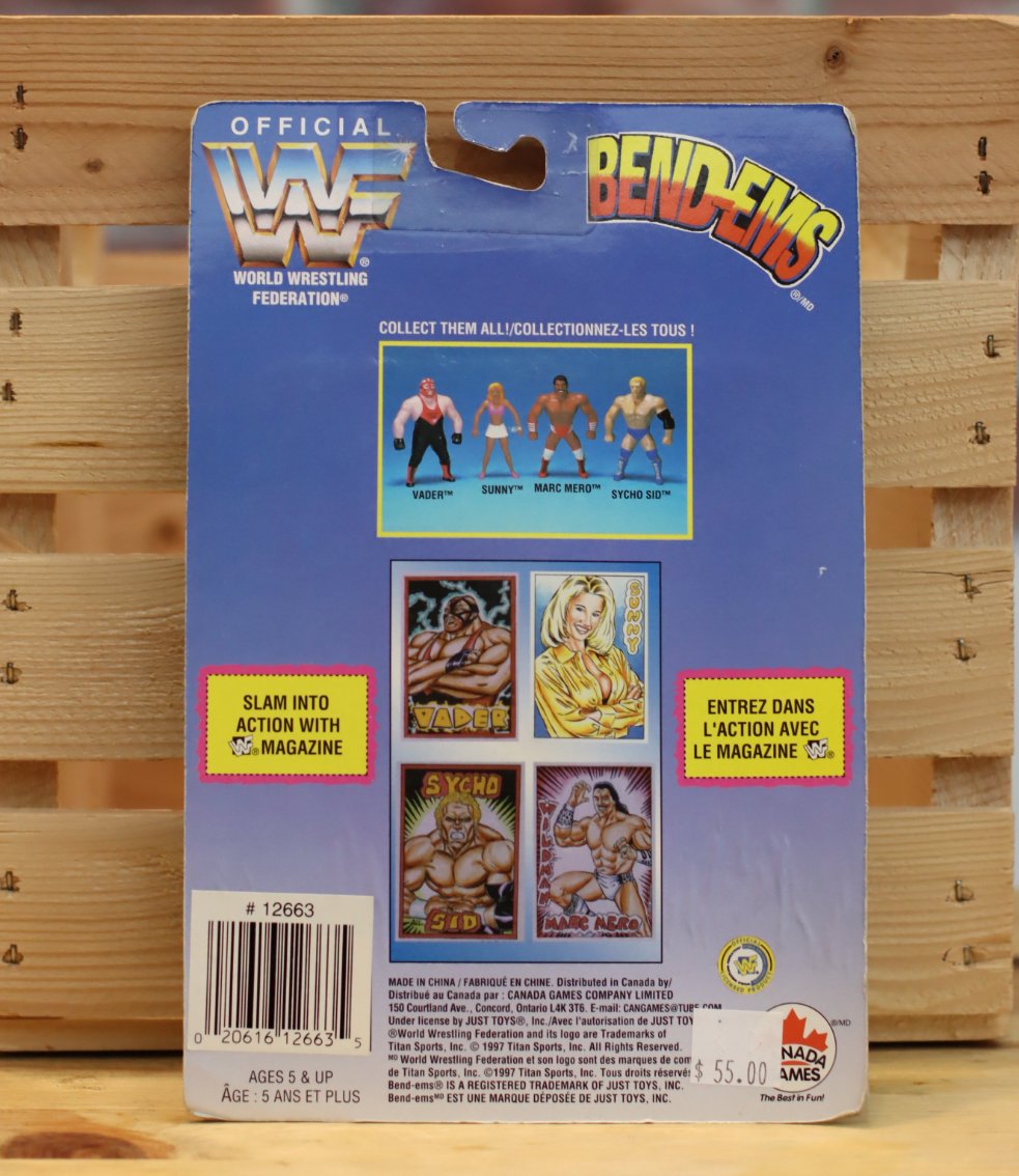 1996 Just Toys WWF Factory Sealed Vader Bend Ems Wrestling Figure