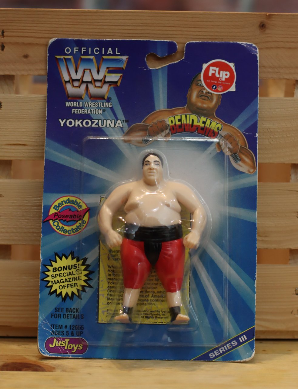1996 Just Toys WWF Factory Sealed Yokozuna Bend Ems Wrestling Figure