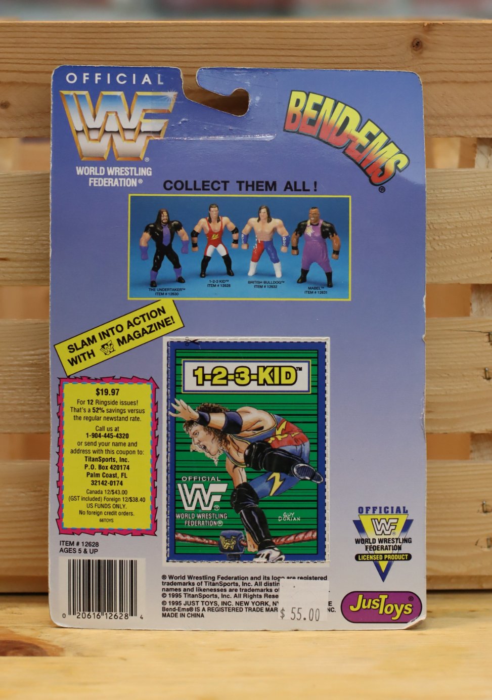 1996 Just Toys WWF Factory Sealed 123 Kid Bend Ems Wrestling Figure