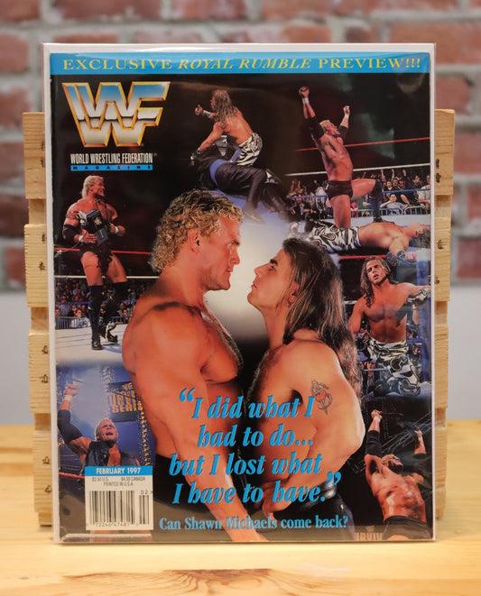 Original WWF WWE Vintage Wrestling Magazine HBK/Sid Justice (February 1997)