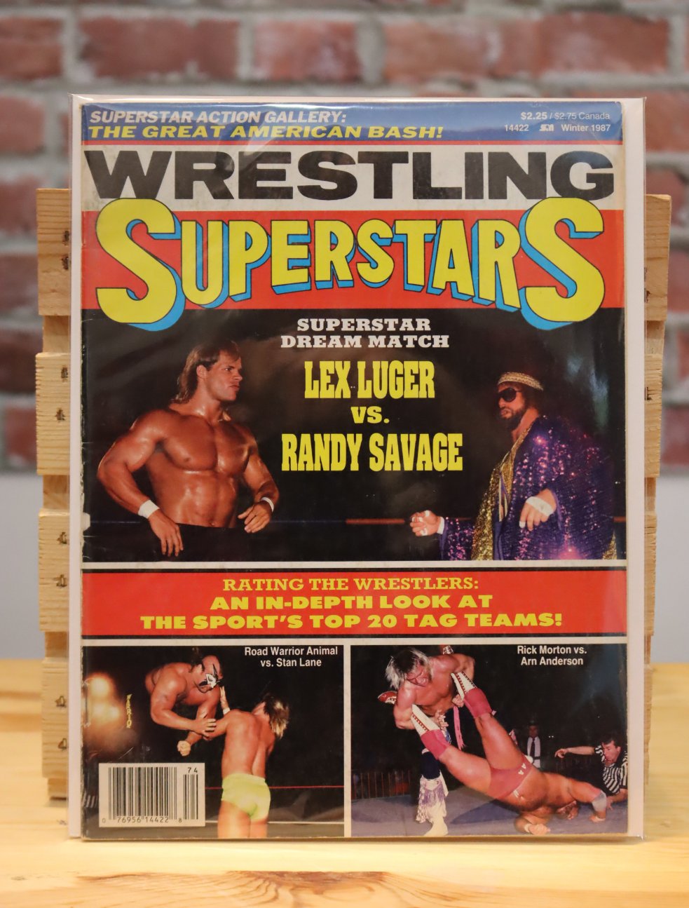 Original WWF WWE Vintage Wrestling Superstars Magazine Lex Luger/Macho Man  (Winter 1987)