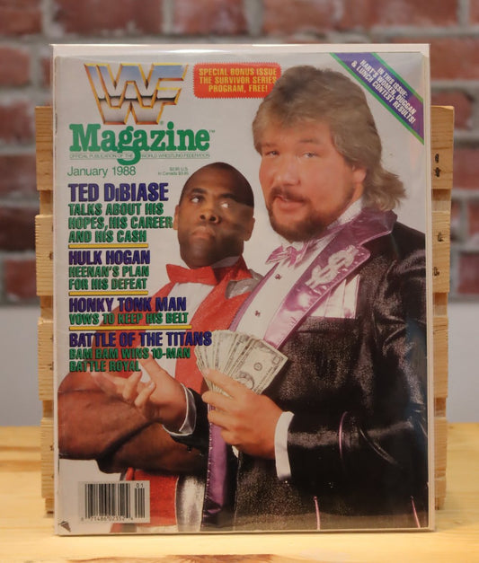 Original WWF WWE Vintage Wrestling Magazine Ted DiBiase/Virgil (January 1988)